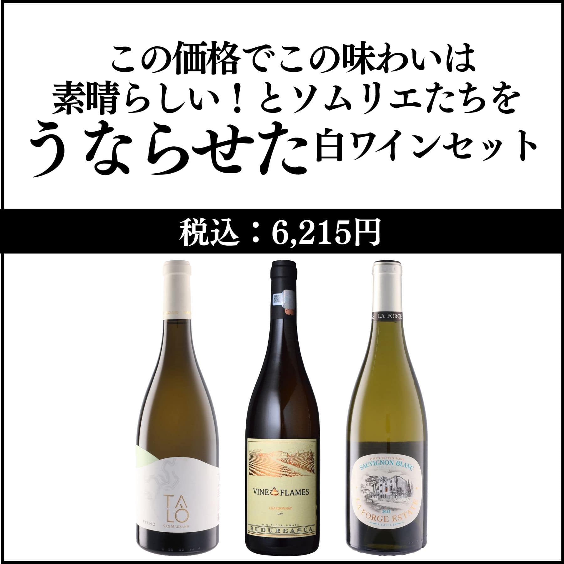 この価格でこの味わいは素晴らしい！とソムリエたちをうならせた白ワインセット