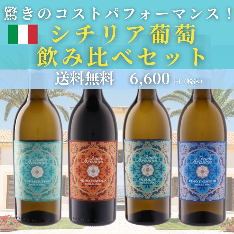 驚きのコストパフォーマンス！フェウド・アランチョ シチリア葡萄飲み比べワインセット