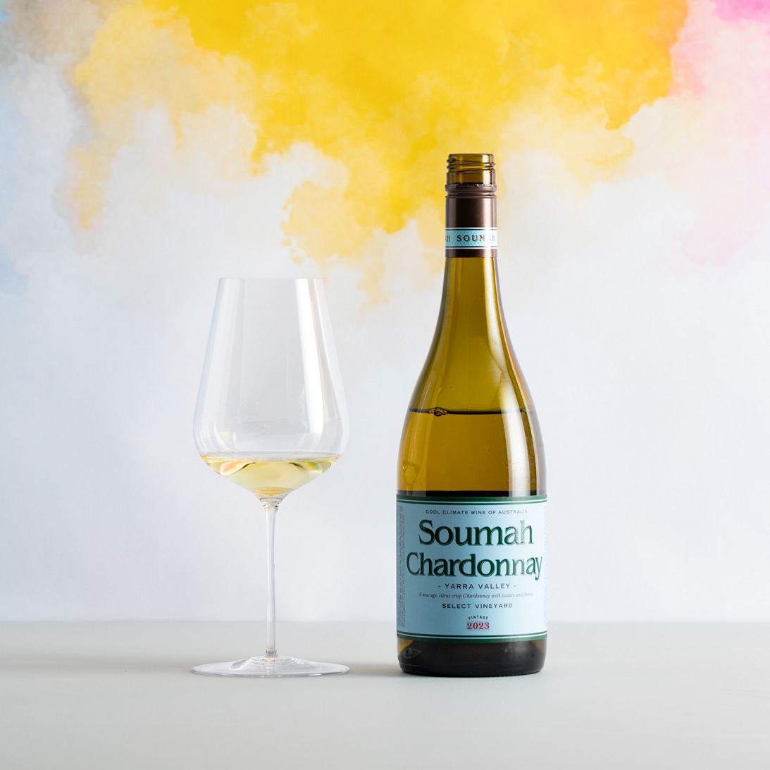 シャルドネ・ディ・ソウマのボトルとグラス
